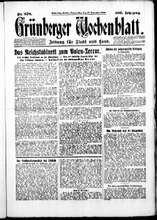 Grünberger Wochenblatt: Zeitung für Stadt und Land, No. 278. ( 27. November 1930 )