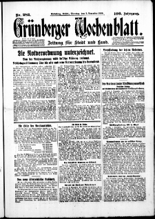 Grünberger Wochenblatt: Zeitung für Stadt und Land, No. 282. ( 2. Dezember 1930 )