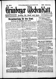 Grünberger Wochenblatt: Zeitung für Stadt und Land, No. 284. ( 4. Dezember 1930 )