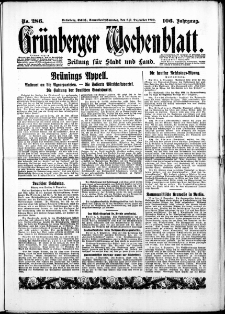 Grünberger Wochenblatt: Zeitung für Stadt und Land, No. 286. ( 6./ 7. Dezember 1930 )