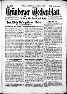 Grünberger Wochenblatt: Zeitung für Stadt und Land, No. 303. ( 29. Dezember 1930 )