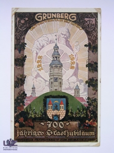 Zielona Góra / Grünberg; 700 jähriges Stadtjubiläum; Karta jubileuszowa z okazji 700-lecia powstania Zielonej Góry