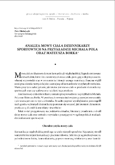 Analiza mowy ciała dziennikarzy sportowych na przykładzie Michała Pola oraz Mateusza Borka = Body language analysis of sports journalists using an example Michał Pol and Mateusz Borek
