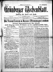Grünberger Wochenblatt: Zeitung für Stadt und Land, No. 9. (12. Januar 1916)