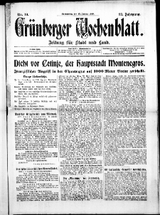 Grünberger Wochenblatt: Zeitung für Stadt und Land, No. 10. (13. Januar 1916)