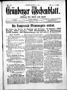Grünberger Wochenblatt: Zeitung für Stadt und Land, No. 12. (15. Januar 1916)