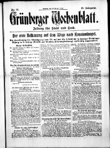 Grünberger Wochenblatt: Zeitung für Stadt und Land, No. 13. (16. Januar 1916)