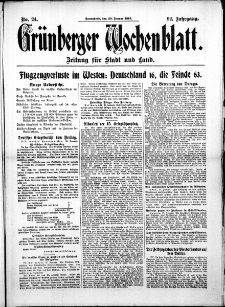 Grünberger Wochenblatt: Zeitung für Stadt und Land, No. 24. (29. Januar 1916)