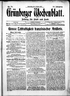 Grünberger Wochenblatt: Zeitung für Stadt und Land, No. 28. (3. Februar 1916)