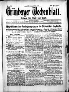 Grünberger Wochenblatt: Zeitung für Stadt und Land, No. 35. (11. Februar 1916)