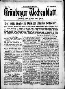 Grünberger Wochenblatt: Zeitung für Stadt und Land, No. 36. (12. Februar 1916)