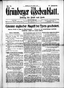 Grünberger Wochenblatt: Zeitung für Stadt und Land, No. 43. (20. Februar 1916)