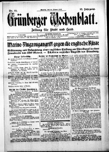 Grünberger Wochenblatt: Zeitung für Stadt und Land, No. 44. (22. Februar 1916)