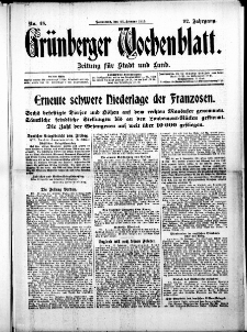 Grünberger Wochenblatt: Zeitung für Stadt und Land, No. 48. (26. Februar 1916)