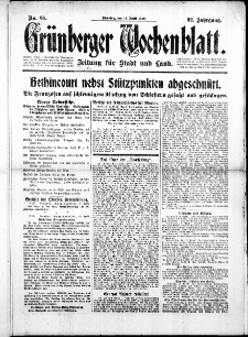 Grünberger Wochenblatt: Zeitung für Stadt und Land, No. 86. (11. April 1916)