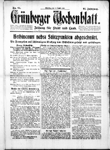 Grünberger Wochenblatt: Zeitung für Stadt und Land, No. 86. (11. April 1916)