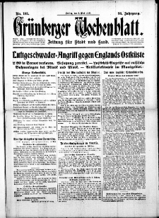 Grünberger Wochenblatt: Zeitung für Stadt und Land, No. 105. (5. Mai 1916)
