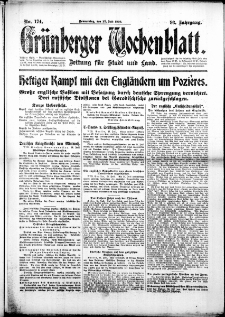 Grünberger Wochenblatt: Zeitung für Stadt und Land, No. 174. (27. Juli 1916)