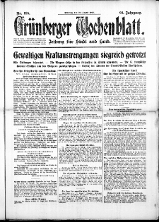 Grünberger Wochenblatt: Zeitung für Stadt und Land, No. 195. (20. August 1916)