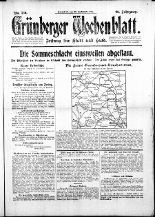 Grünberger Wochenblatt: Zeitung für Stadt und Land, No. 230. (30. September 1916)