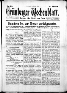 Grünberger Wochenblatt: Zeitung für Stadt und Land, No. 241. (13. Oktober 1916)