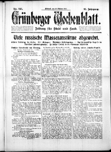 Grünberger Wochenblatt: Zeitung für Stadt und Land, No. 245. (18. Oktober 1916)