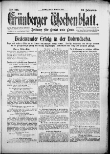 Grünberger Wochenblatt: Zeitung für Stadt und Land, No. 249. (22. Oktober 1916)