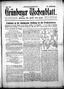 Grünberger Wochenblatt: Zeitung für Stadt und Land, No. 258. (2. November 1916)