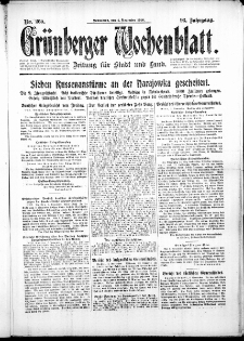 Grünberger Wochenblatt: Zeitung für Stadt und Land, No. 260. (4. November 1916)