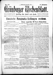 Grünberger Wochenblatt: Zeitung für Stadt und Land, No. 261. (5. November 1916)