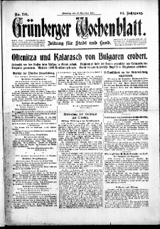 Grünberger Wochenblatt: Zeitung für Stadt und Land, No. 291. (12. Dezember 1916)