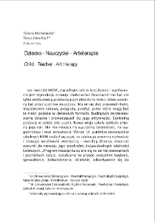 Dziecko - Nauczyciel - Arteterapia = Child - Teacher - Art therapy