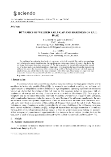 Dynamics of welded rails gap and hardness of rail base