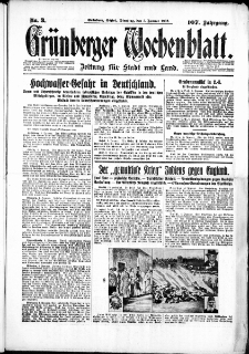 Grünberger Wochenblatt: Zeitung für Stadt und Land, No. 3. ( 5. Januar 1932)