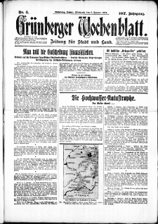 Grünberger Wochenblatt: Zeitung für Stadt und Land, No. 4. ( 6. Januar 1932)