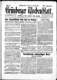 Grünberger Wochenblatt: Zeitung für Stadt und Land, No. 9. ( 12. Januar 1932)
