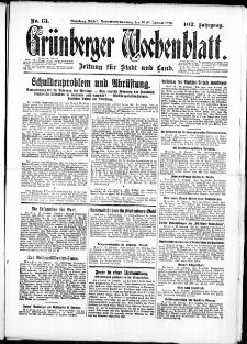 Grünberger Wochenblatt: Zeitung für Stadt und Land, No. 13. ( 16./ 17. Januar 1932)