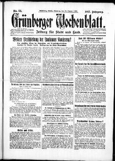 Grünberger Wochenblatt: Zeitung für Stadt und Land, No. 15. ( 19. Januar 1932)
