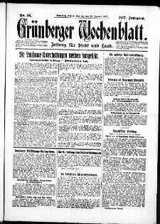 Grünberger Wochenblatt: Zeitung für Stadt und Land, No. 18. ( 22. Januar 1932)