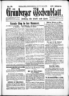 Grünberger Wochenblatt: Zeitung für Stadt und Land, No. 19. ( 23. / 24. Januar 1932)