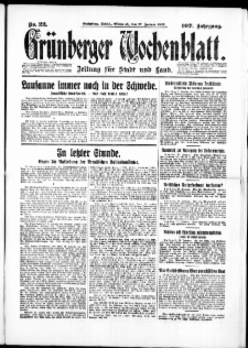 Grünberger Wochenblatt: Zeitung für Stadt und Land, No. 22. ( 27. Januar 1932)
