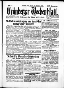 Grünberger Wochenblatt: Zeitung für Stadt und Land, No. 24. ( 29. Januar 1932)
