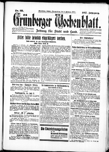 Grünberger Wochenblatt: Zeitung für Stadt und Land, No. 29. ( 4. Februar 1932)