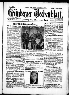 Grünberger Wochenblatt: Zeitung für Stadt und Land, No. 30. ( 5. Februar 1932)