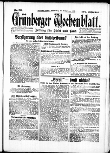 Grünberger Wochenblatt: Zeitung für Stadt und Land, No. 35. ( 11. Februar 1932)