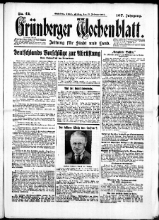 Grünberger Wochenblatt: Zeitung für Stadt und Land, No. 42. ( 19. Februar 1932)