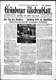 Grünberger Wochenblatt: Zeitung für Stadt und Land, No. 48. ( 26. Februar 1932)