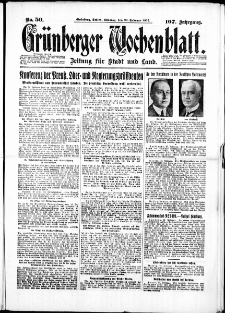 Grünberger Wochenblatt: Zeitung für Stadt und Land, No. 50. ( 29. Februar 1932)