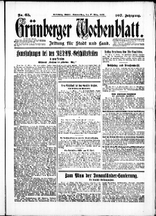 Grünberger Wochenblatt: Zeitung für Stadt und Land, No. 65. ( 17. März 1932)