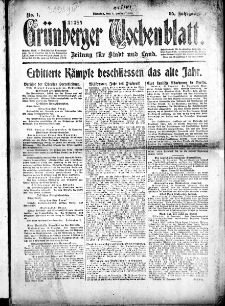 Grünberger Wochenblatt: Zeitung für Stadt und Land, No. 1. (1. Januar 1918)